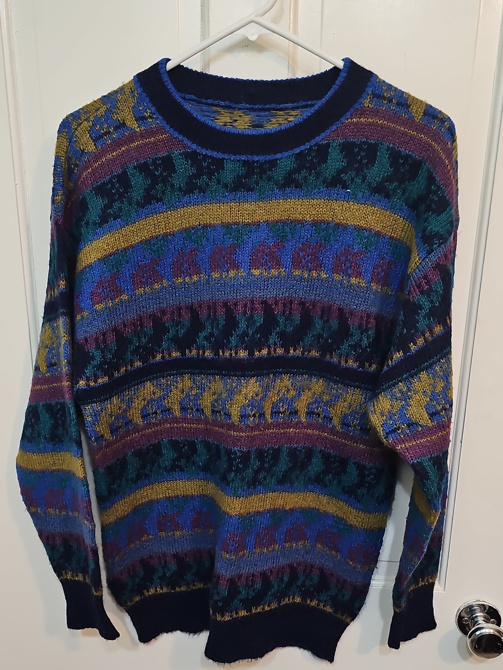 Men's Multicolor Patterned Crewneck Sweater
